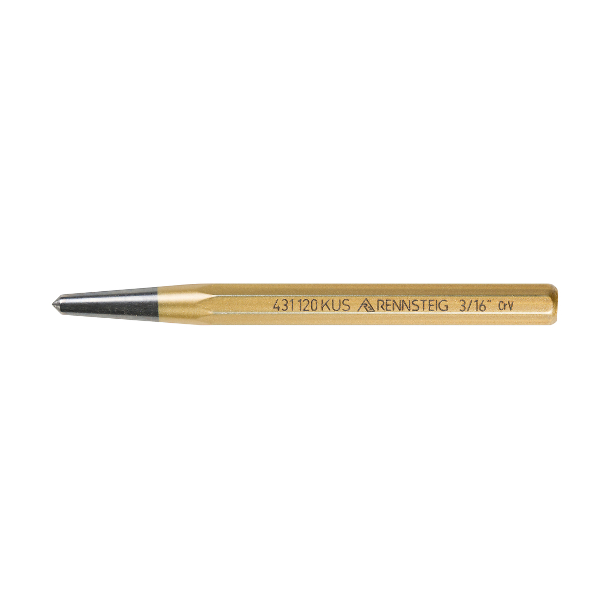 Knipex Rennsteig Center Punch — 3/16in. x 4 3/4in., Octagonal Shape, Chrome Vanadium Steel, Model# 9R 431 120 KUS